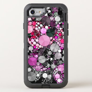 Girly Pink Bling Abstract Otterbox Defender Iphone Se/8/7 Case by TeensEyeCandy at Zazzle