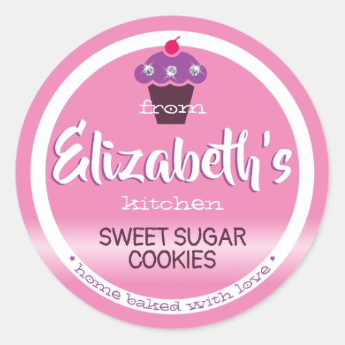 Girly Pink Blush Cute Sweet Cupcake Baking Labels 