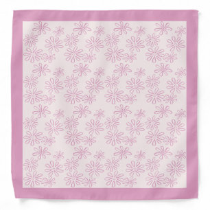Girly Pink Blush Floral Doodle Pattern Bandana