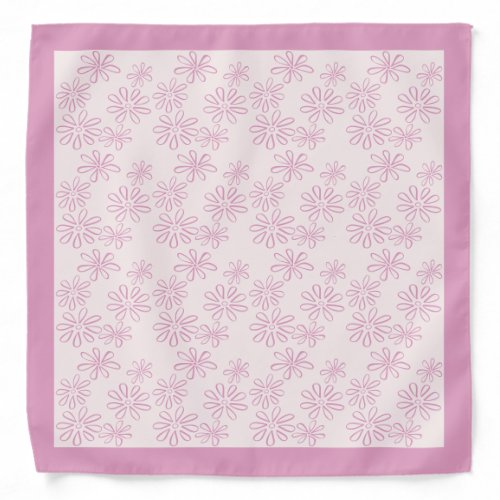 Girly Pink Blush Floral Doodle Pattern Bandana