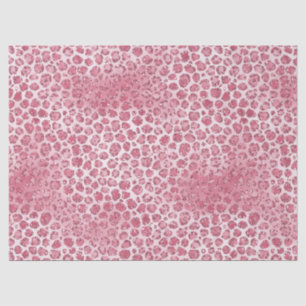 Girly Pink Blush Glitter Leopard Print Tissue Paper