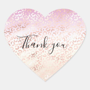 Girly Pink Blush Peach Glam Leopard Print Tie dye Heart Sticker