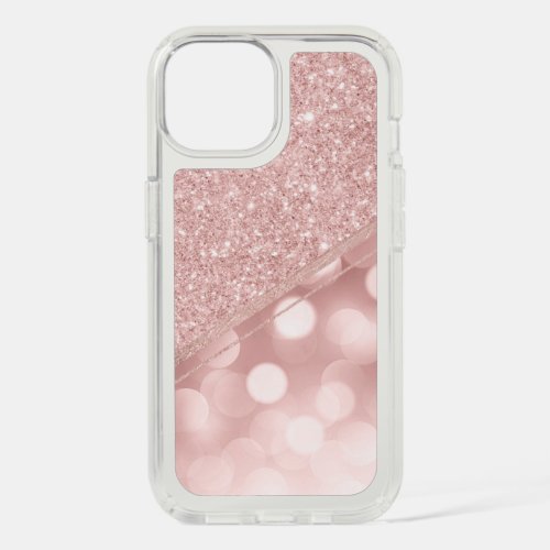 Girly pink bokeh glam rose gold elegant glitter sp iPhone 15 case
