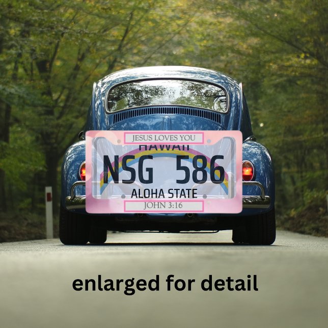 Girly Pink Bokeh Jesus Loves You License Plate Frame (Creator Uploaded)