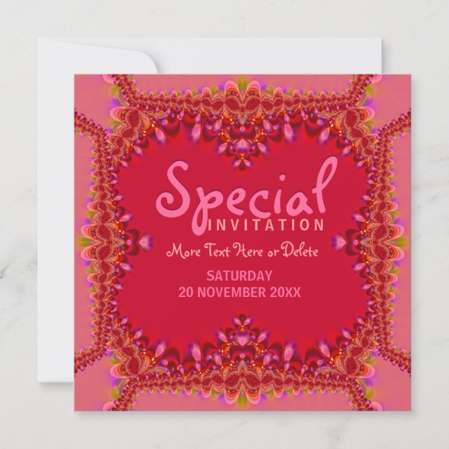 Girly Pink Boudoir Special Party  Invitation (Front)