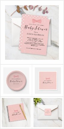 Girly Pink Bow Baby Shower