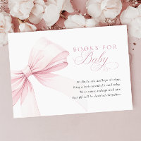 Girly Pink Bow Baby Shower Books for Baby