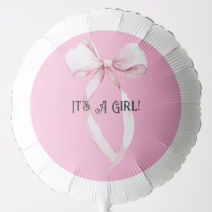 Girly Pink Bow It's A Girl Balloon