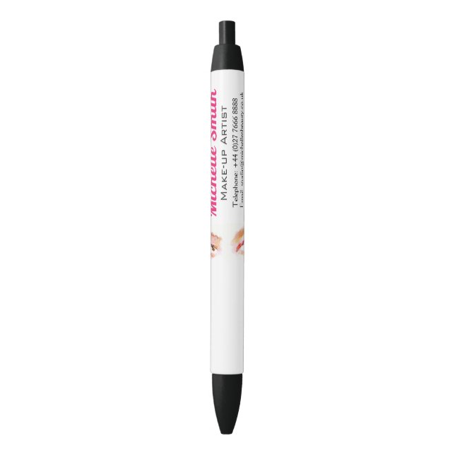 Girly Pink Brown Watercolor Eye Makeup Artist Pen (Front Vertical)