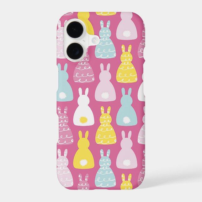 Girly Pink Bunny pattern Case-Mate iPhone Case (Back)