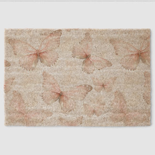 Girly Pink Butterflies Fiber Doormat