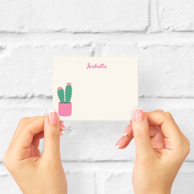 Girly Pink Cactus Houseplant Notes  (Creator Uploaded)