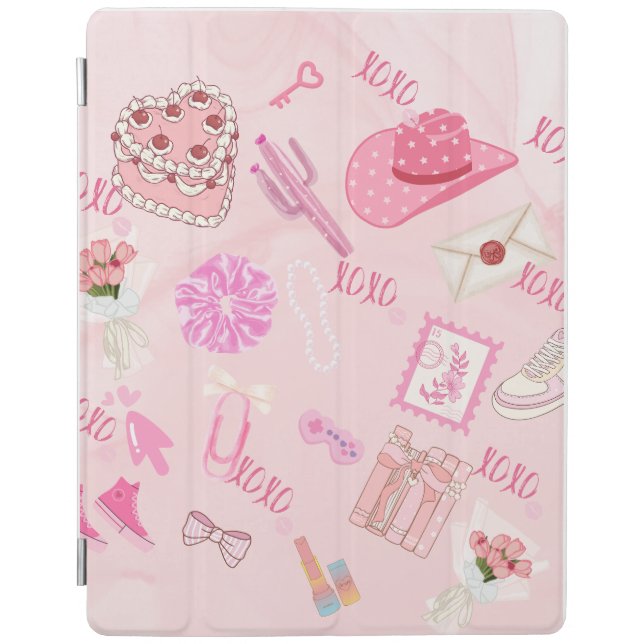 Girly pink cAesthetic iPad Case (Front)
