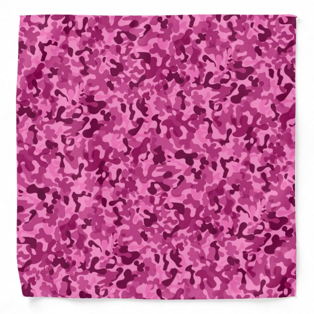 Girly Pink Camo Pattern Camouflage Bandana (Front)