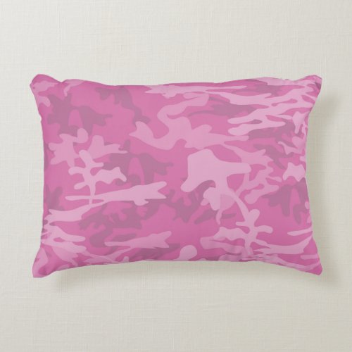 Girly Pink Camo  Toss Pillow