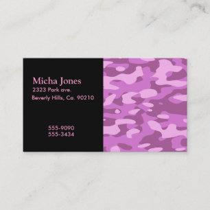 Girly Pink Camouflage Business Card