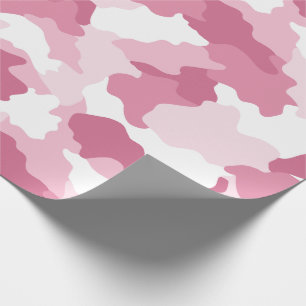Girly Pink Camouflage Raspberry Pattern Wrapping Paper