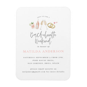 Girly pink champagne chic bachelorette itinerary a magnet