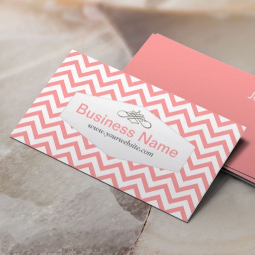 Customizable Girly Pink Chevron Baby Sitter Business Card