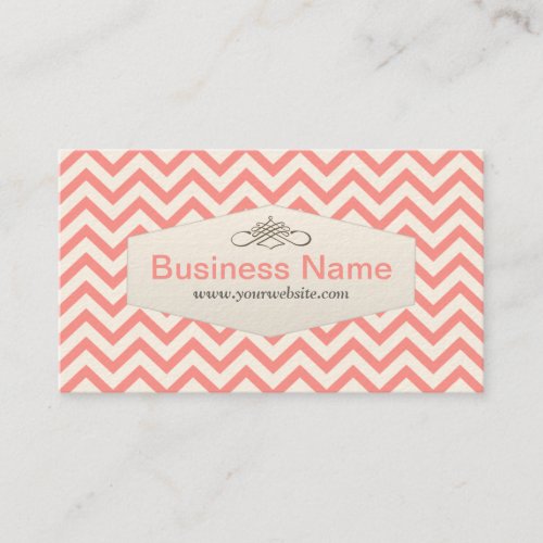 Girly Pink Chevron Pet Nanny Business Card