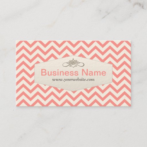 Customizable Girly Pink Chevron Stylist Business Card