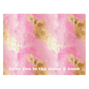 Girly Pink Chic Glam Gold Tablecloth