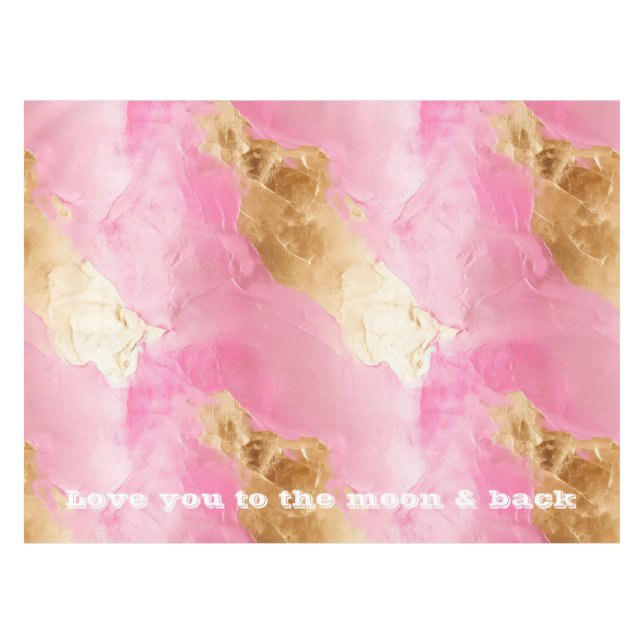 Girly Pink Chic Glam Gold  Tablecloth (Front (Horizontal))