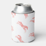 Girly Pink Classic Equestrian Horses Can Cooler at Zazzle