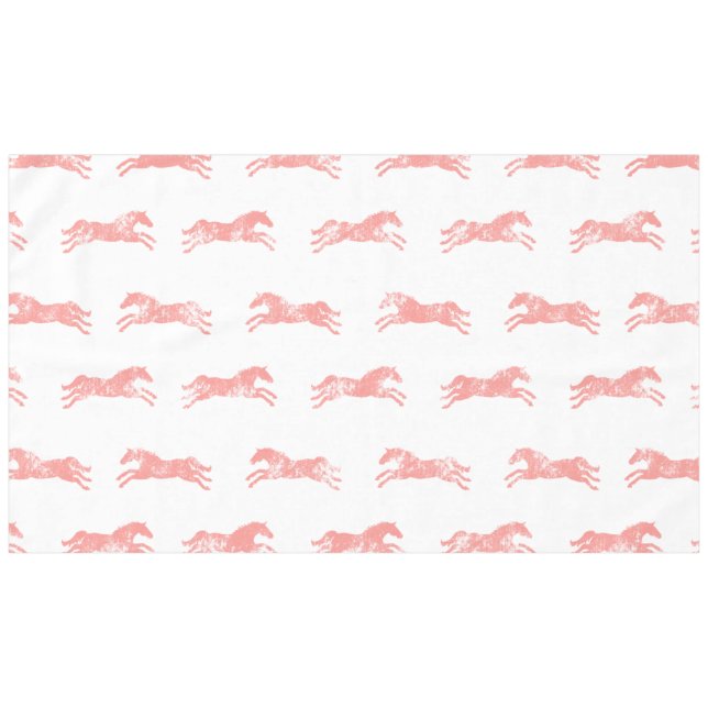 Girly Pink Classic Equestrian Horses Tablecloth (Front (Horizontal))
