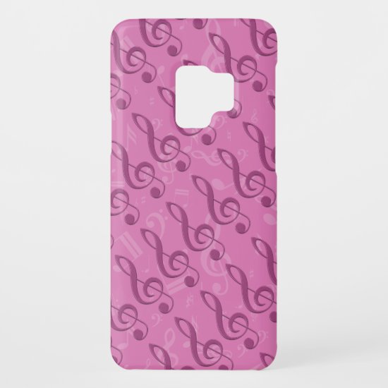 Girly Pink Clef and Musical Notes Case-Mate Samsung Galaxy S9 Case