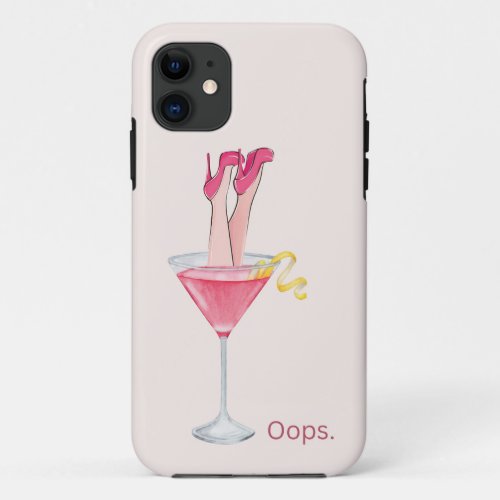 Girly Pink Cocktail iPhone 11 Case
