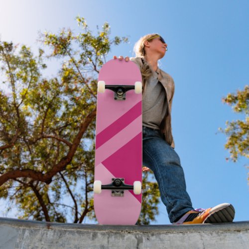 Girly pink color block skateboard