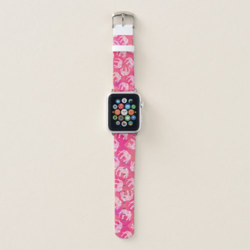 girly pink colorful tribal floral elephant pattern apple watch band