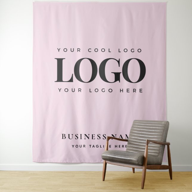 Girly Pink Company Business Logo Event Backdrop (In Situ)