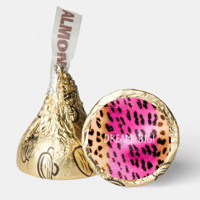 Girly Pink Cream Black Leopard Print Hershey®'s Kisses® (Front)