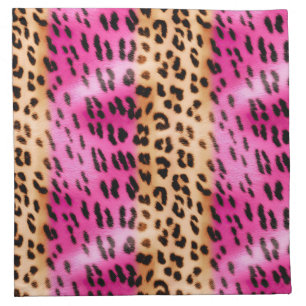 Girly Pink Cream Leopard Print Cloth Napkin
