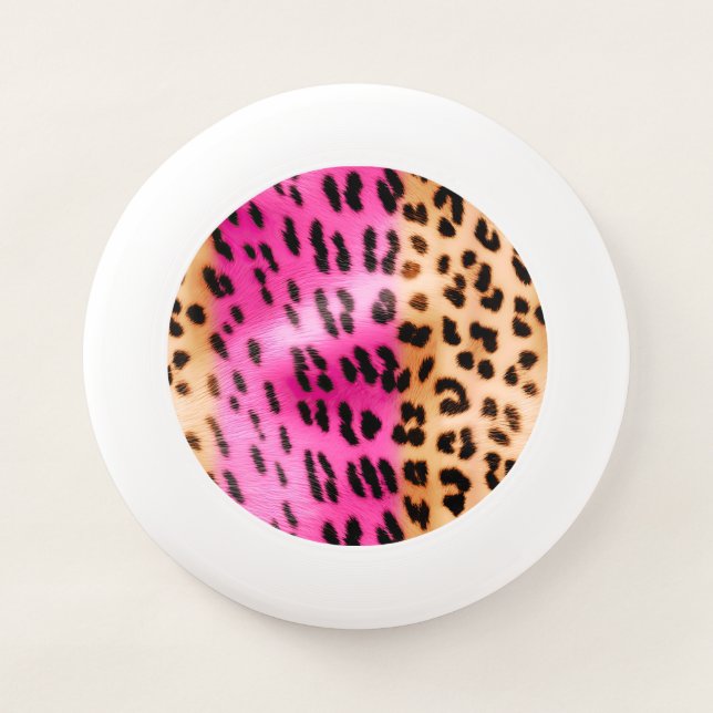 Girly Pink Cream Leopard Print Wham-O Frisbee (Front)