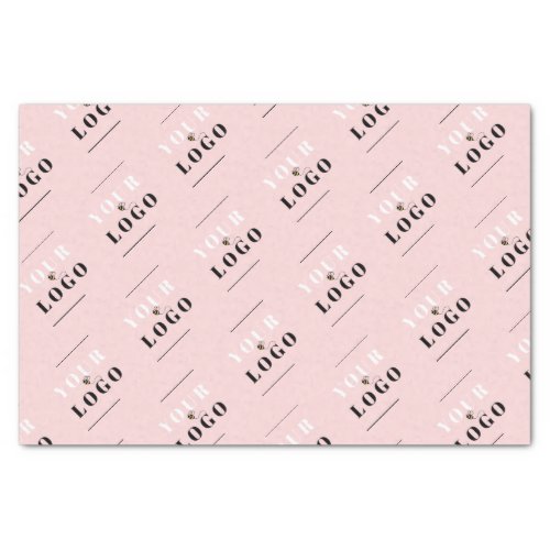 Girly Pink Custom Branded Tiled Logo Message  Tissue Paper