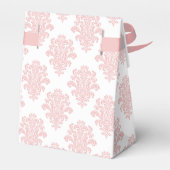 Girly Pink Damask Custom Favor Boxes (Back Side)