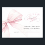 Girly Pink Diaper Raffle - Digital Download Card Poster<br><div class="desc">Showcasing a delicate blush pink watercolor bow and elegant script typography,  this design captures a sense of refined beauty and charm. The clean,  minimalist layout adds a touch of sophistication,  while the fully customizable text lets you tailor every detail to create a unique and memorable baby shower</div>