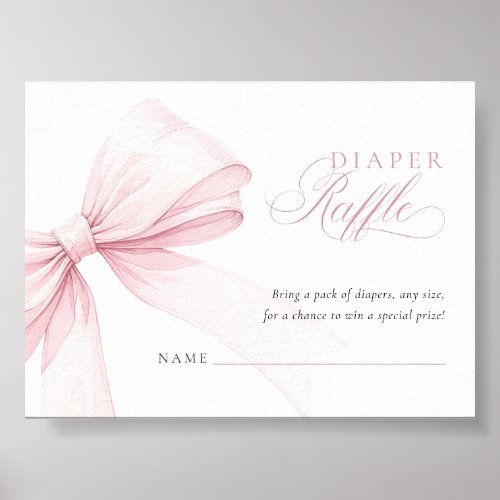 Girly Pink Diaper Raffle - Digital Download Card