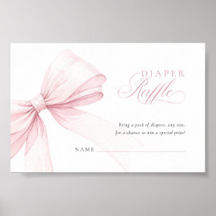 Girly Pink Diaper Raffle - Digital Download Card Poster