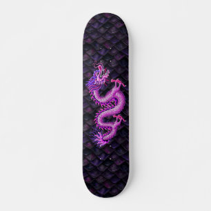 Girly Pink Dragon on Dragon Scales Skateboard