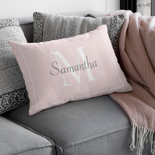 Girly Pink Elegant Modern Monogram Pillow Case