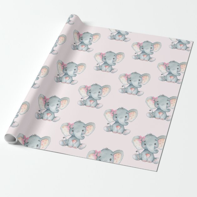 baby girl first birthday wrapping paper