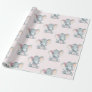 Girly Pink Elephant Baby Girl Shower 1st Birthday Wrapping Paper