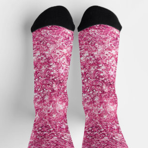 Girly Pink Faux Glitter  Socks