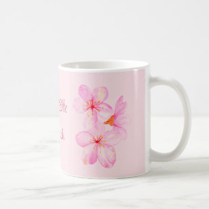 Girly Pink Floral Custom Coffee Mug