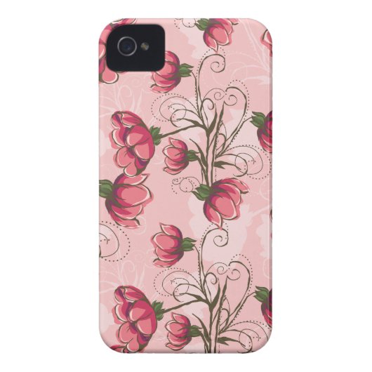 Girly Pink Floral iPhone 4s Case (Back)