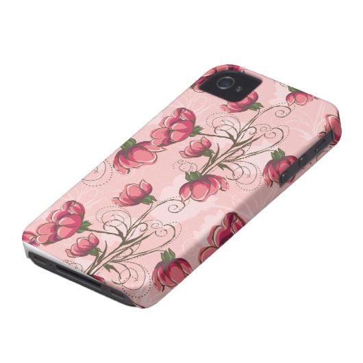 Girly Pink Floral iPhone 4s Case (Bottom)